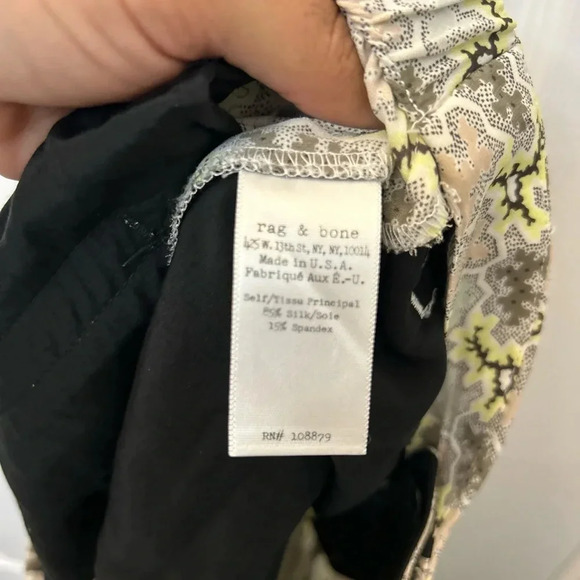 RAG & BONE Pastel Multicolor Silk Straight Leg Pants sz 4 - Picture 5 of 6